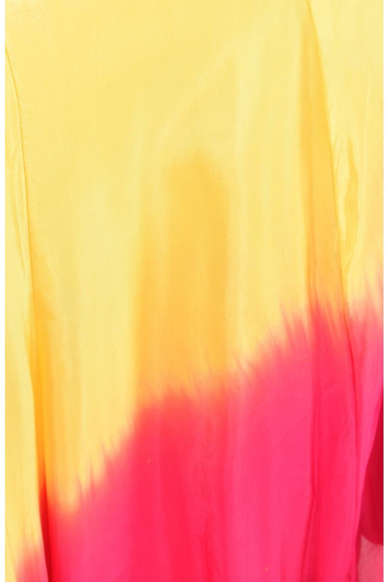 Hand Tie-Dye Ombre Silk Maxi Sundress, Alternate, color, Yellow