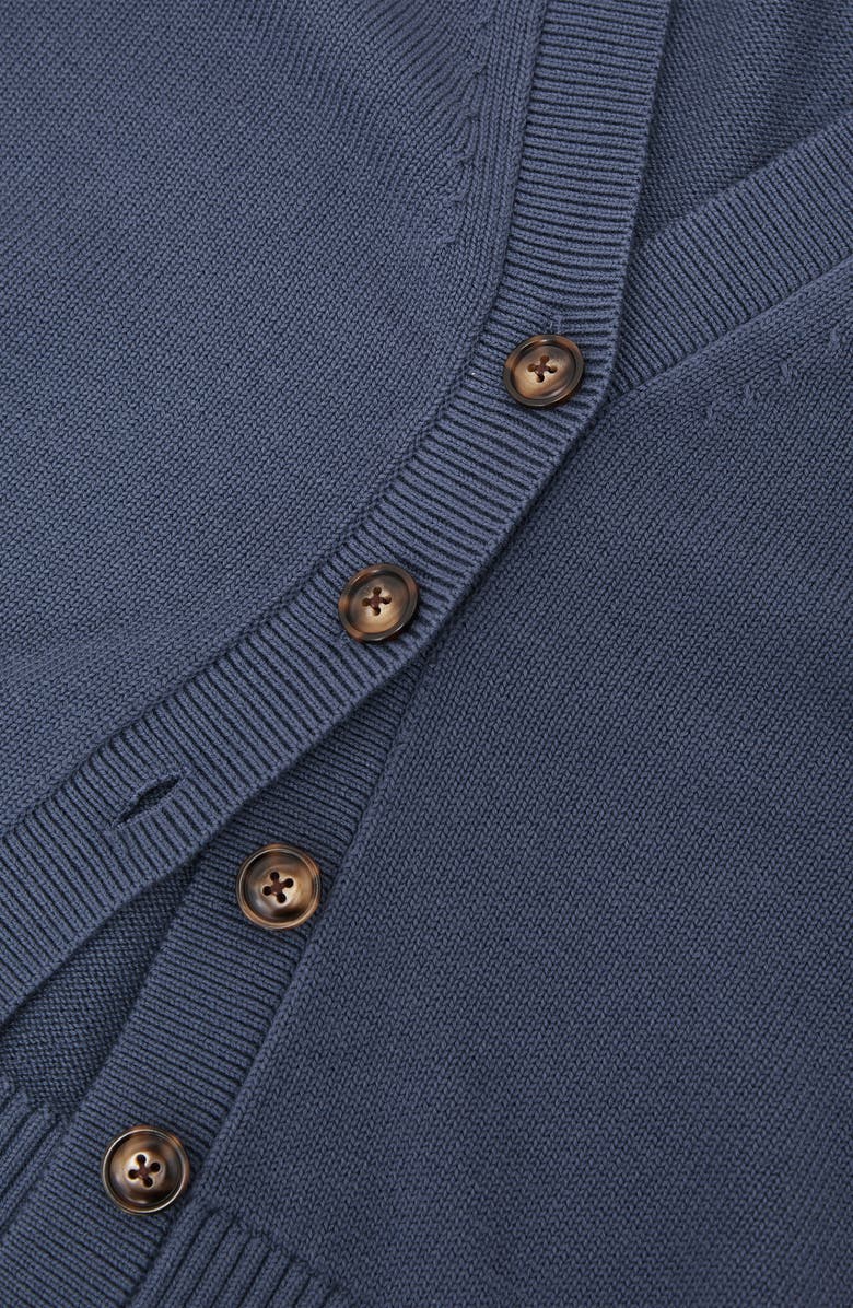 Reiss Anya Short Sleeve Cotton & Wool Cardigan, Alternate, color, Blue