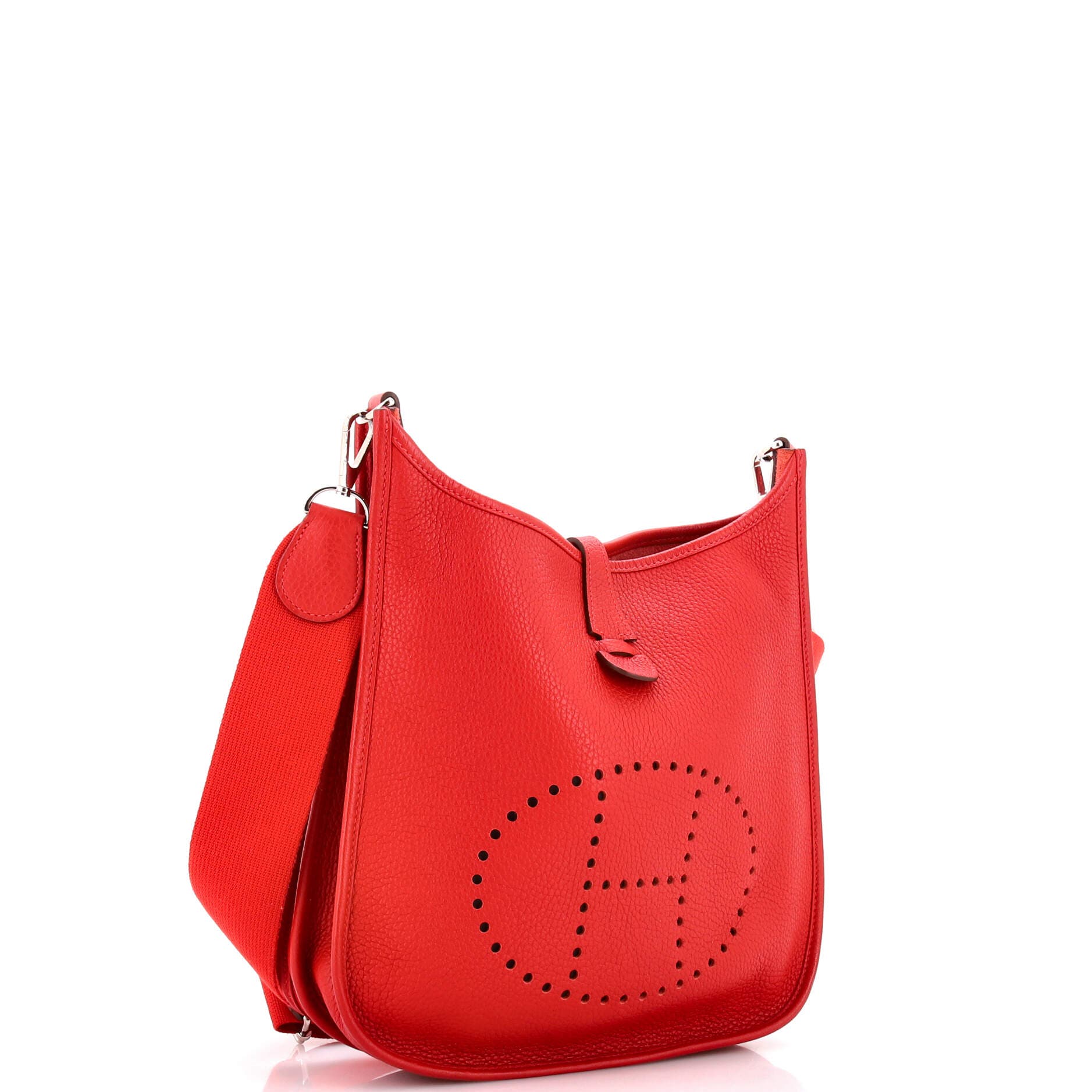 Pre-Owned Hermes Evelyne Bag Gen III Clemence PM, Alternate, color, Rouge Vif