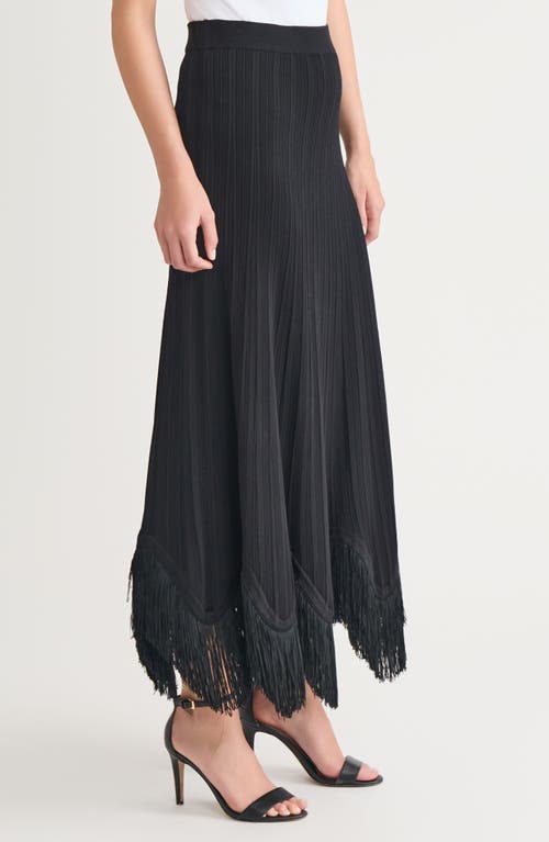 Misook X Lani Lynn Fringe Knit Skirt In Black