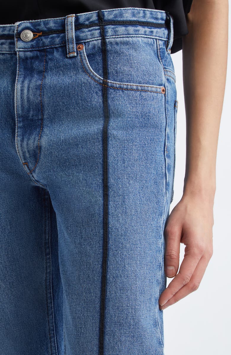 MM6 Maison Margiela Contrast Seam Straight Leg Jeans, Alternate, color, Medium Blue