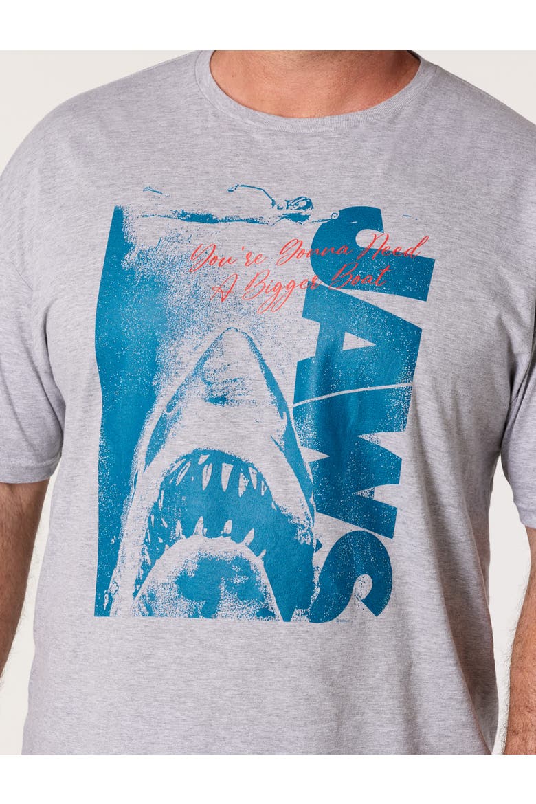 Big & Tall Jaws Graphic Tee, Alternate, color, GREY HEATHER