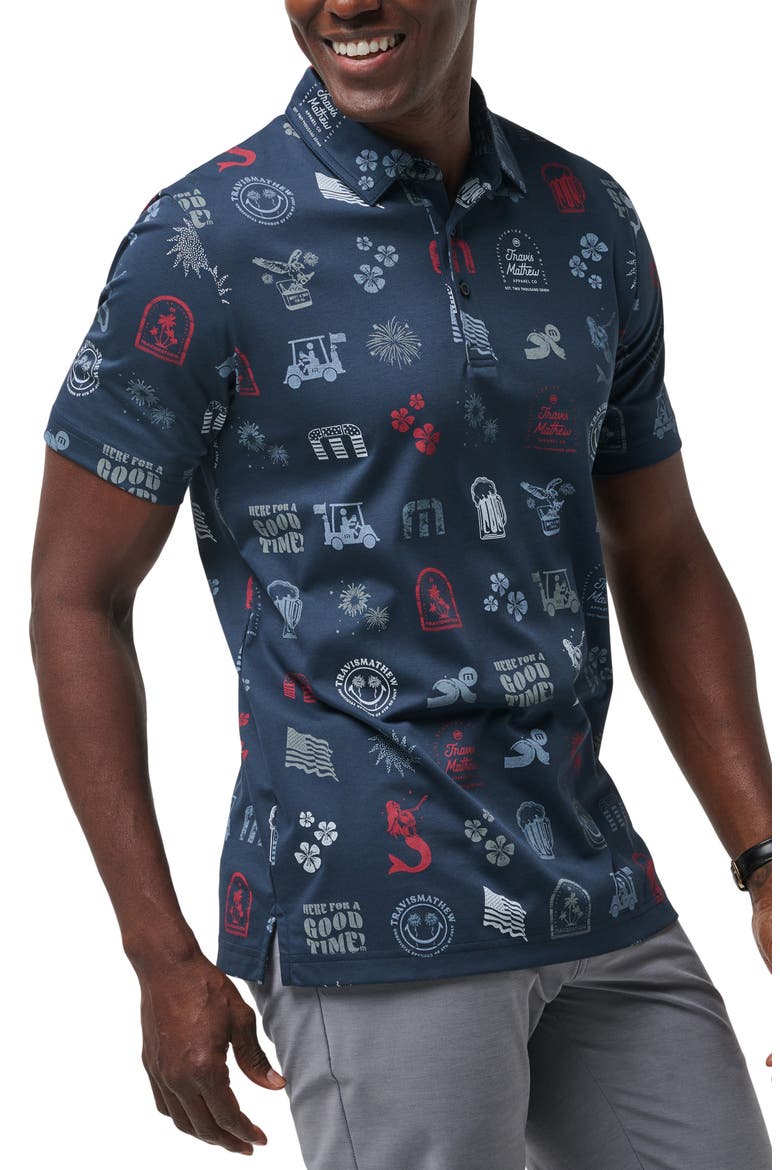 Julyin Icon Print Piqué Polo, Alternate, color, TOTAL ECLIPSE