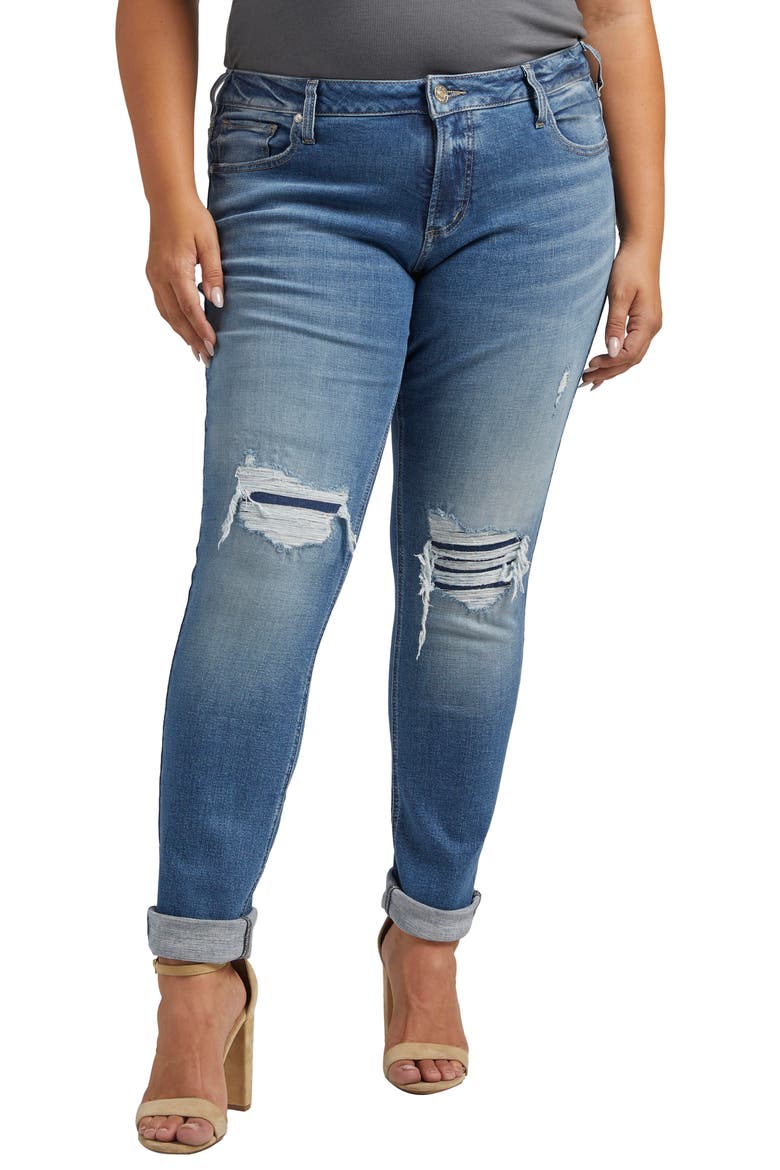Mid Rise Girlfriend Jeans, Main, color, INDIGO