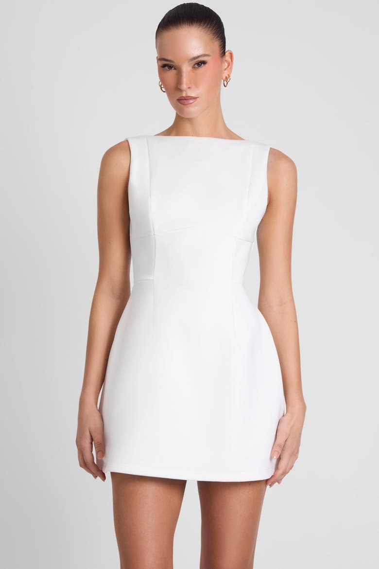 Estelle Sleeveless Bustier Mini Dress, Alternate, color, White