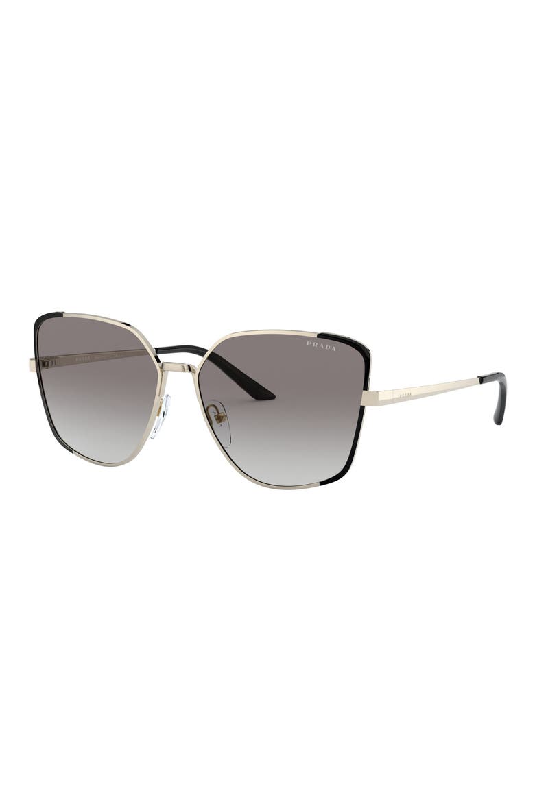 59mm Gradient Rectangular Sunglasses, Alternate, color, GOLD BLACK