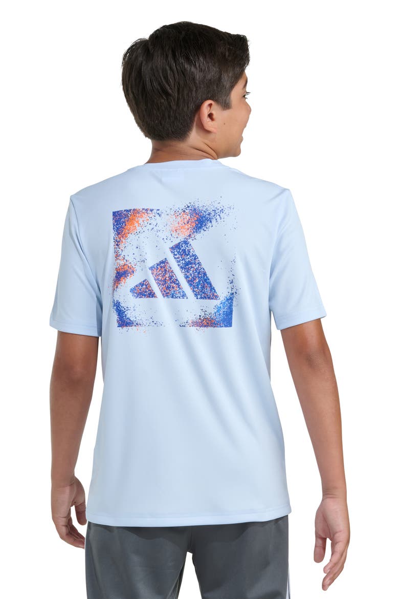 Kids' Spray Gradient Mountain Logo Graphic T-Shirt, Alternate, color, LIGHT BLUE