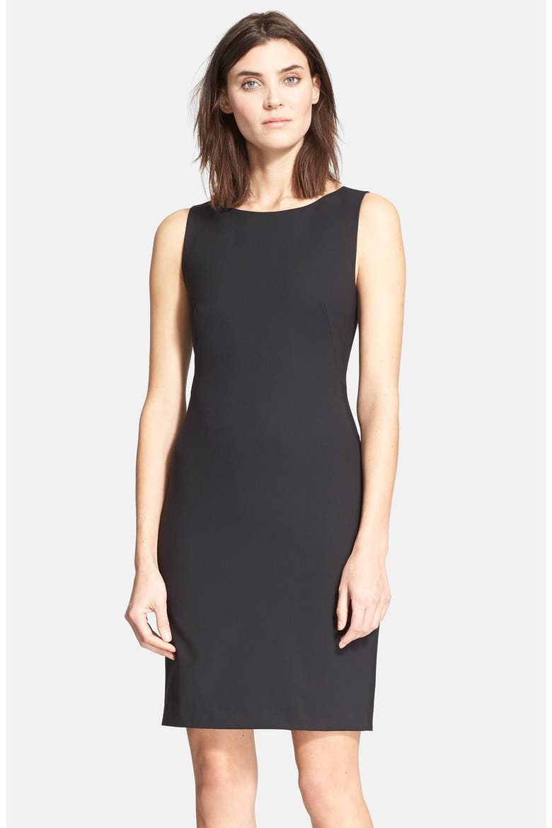 'Betty.2B' Stretch Wool Sheath Dress, Main, color, BLACK