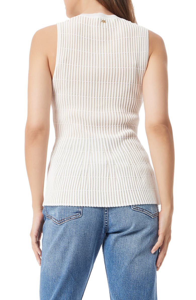Sam Edelman Breit Two Tone Sleeveless Peplum Sweater, Alternate, color, Gardenia