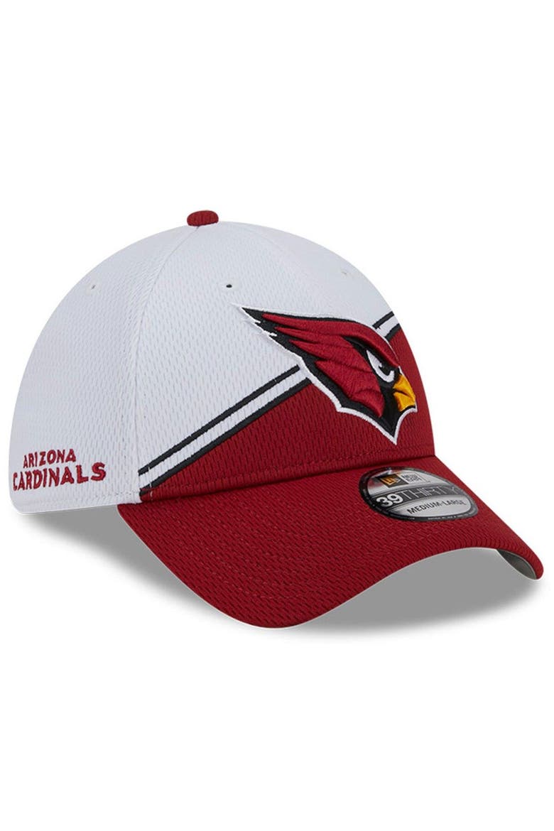 Men's New Era  White/Cardinal Arizona Cardinals 2023 Sideline 39THIRTY Flex Hat, Main, color, White