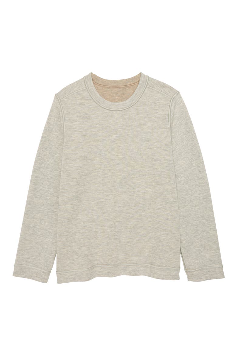 Kids' Solid Reversible Crewneck Long Sleeve T-Shirt, Alternate, color, OATMEAL/ LIGHT GRAY
