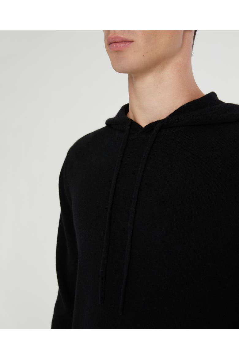 100% Cashmere Hooded Pullover, Alternate, color, BLACK
