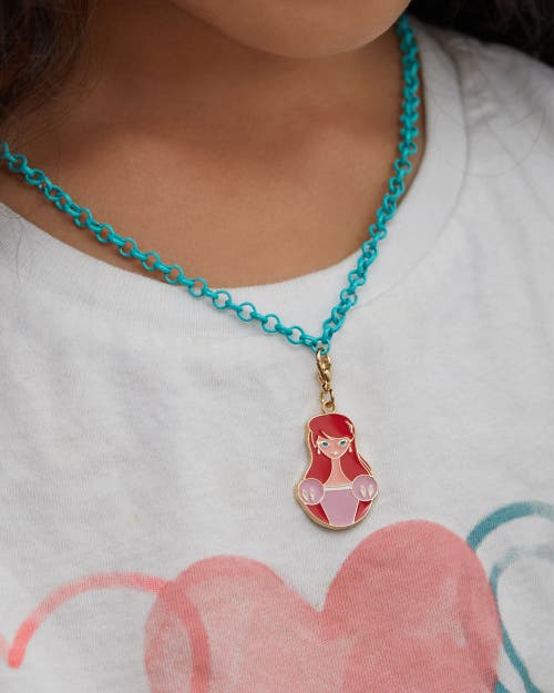 Disney Princess And The Little Mermaid Necklace, Bracelet, And Charms Set In Blue