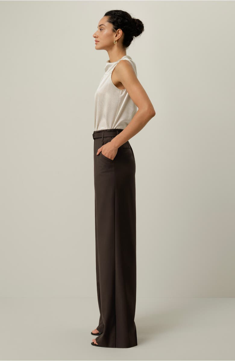 Lilysilk Asymmetric Silk Charmeuse Sleeveless Top, Alternate, color, Drifted Mocha