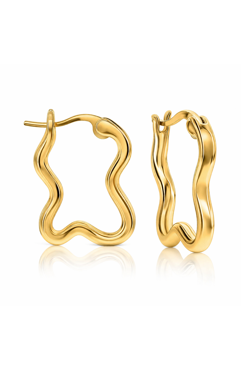 Donatello Gian Gold-Tone Wavy Hoop Earrings, Main, color, Gold