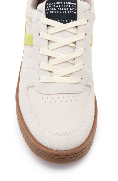 Allsaints Suede Vix Sneakers In White/brown/green