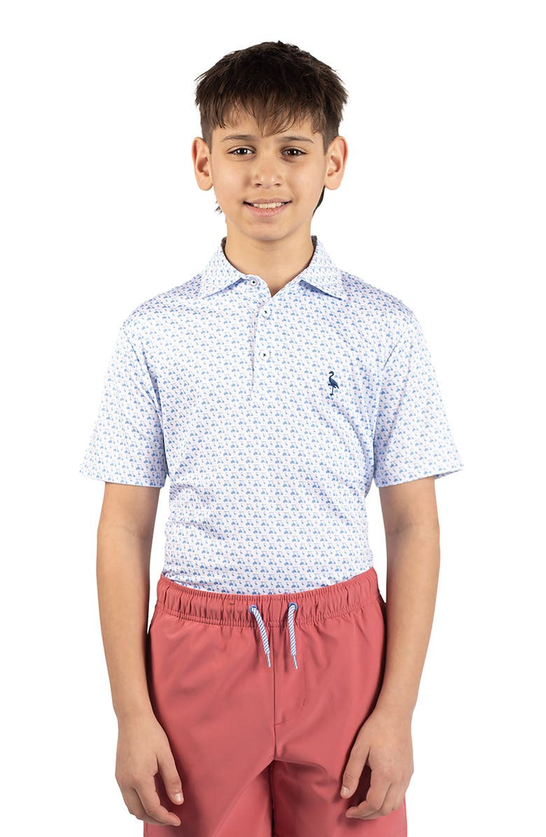 TailorByrd Kids' Carts & Byrds Knit Polo, Alternate, color, White