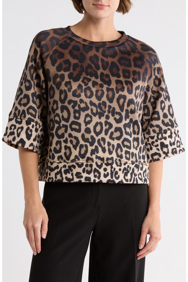 Scuba Knit Sweatshirt, Main, color, CHEETAH
