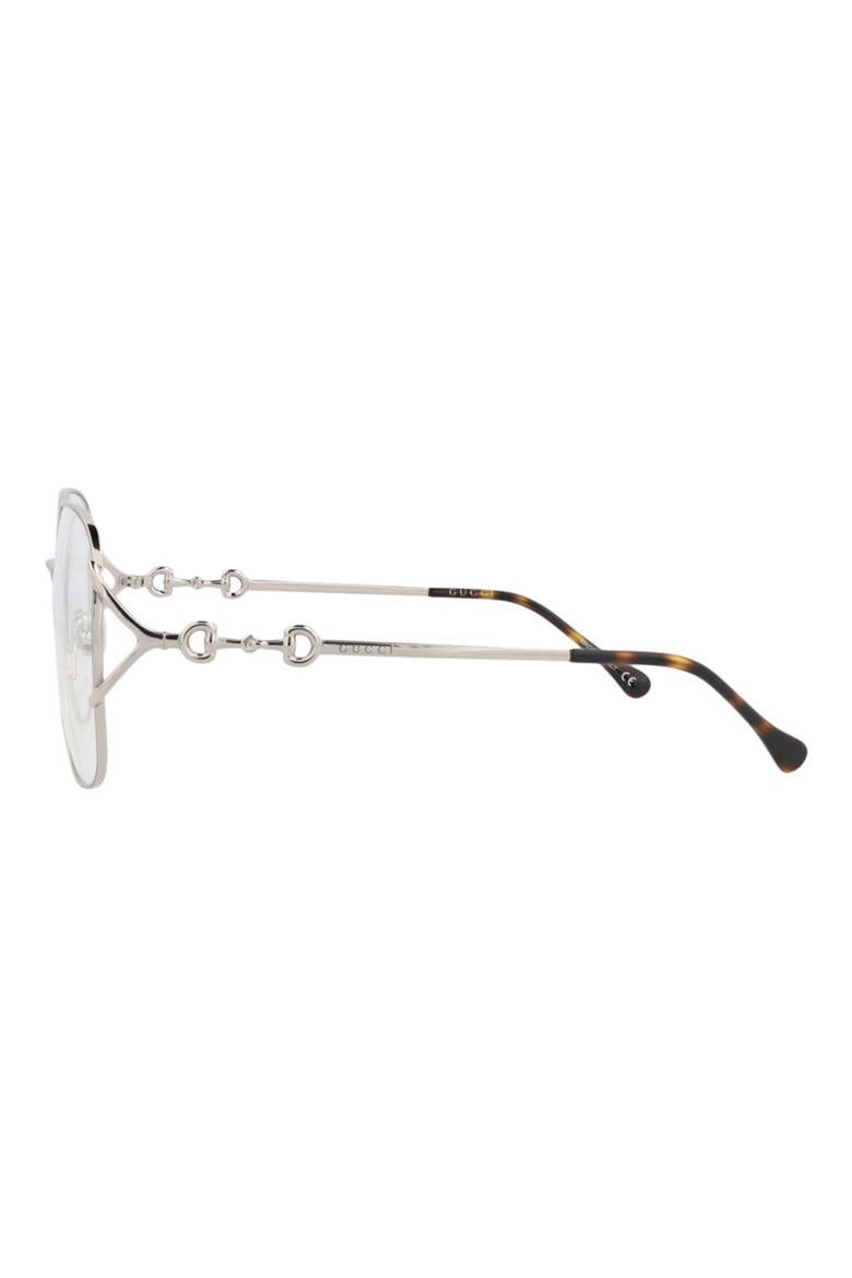 GG1019O 57mm Square Optical Glasses, Alternate, color, SILVER SILVER TRANSPARENT