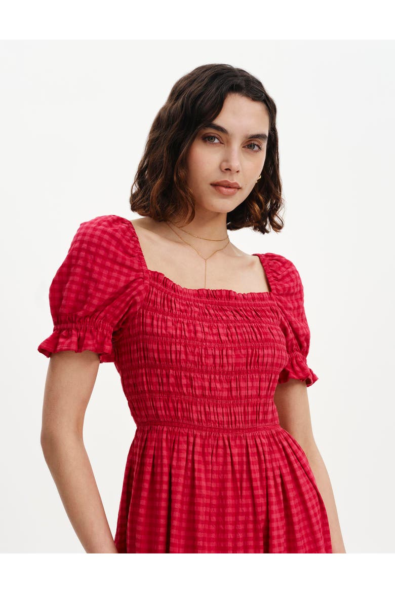 Petite Dawn Square Neck Midi Dress, Alternate, color, Pink