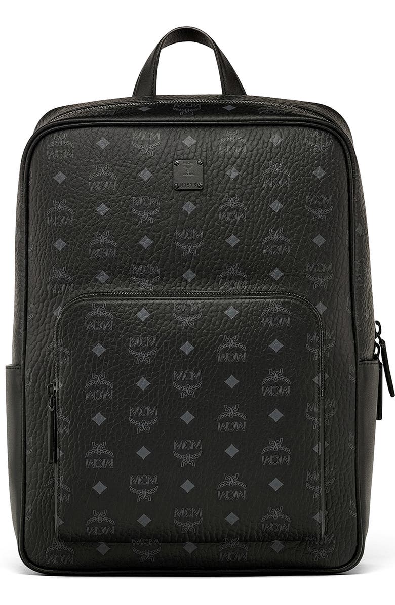 MCM Medium Aren Coated Canvas Backpack, Main, color,