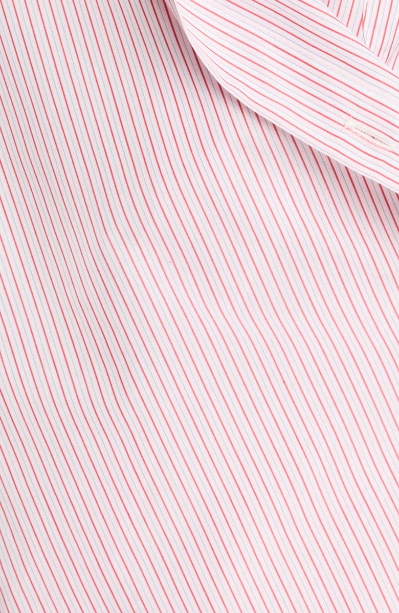 TWP Newest Earl Stripe Wrap Front Cotton Button-Up Shirt, Alternate, color, White / Red