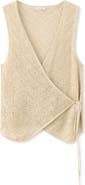 MANGO TEEN Metallic Wrap Top