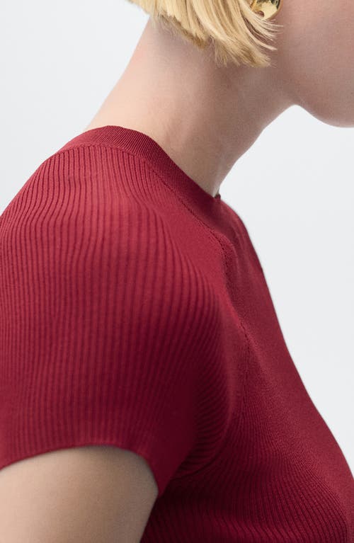 Mango Rib Sweater In Burgundy