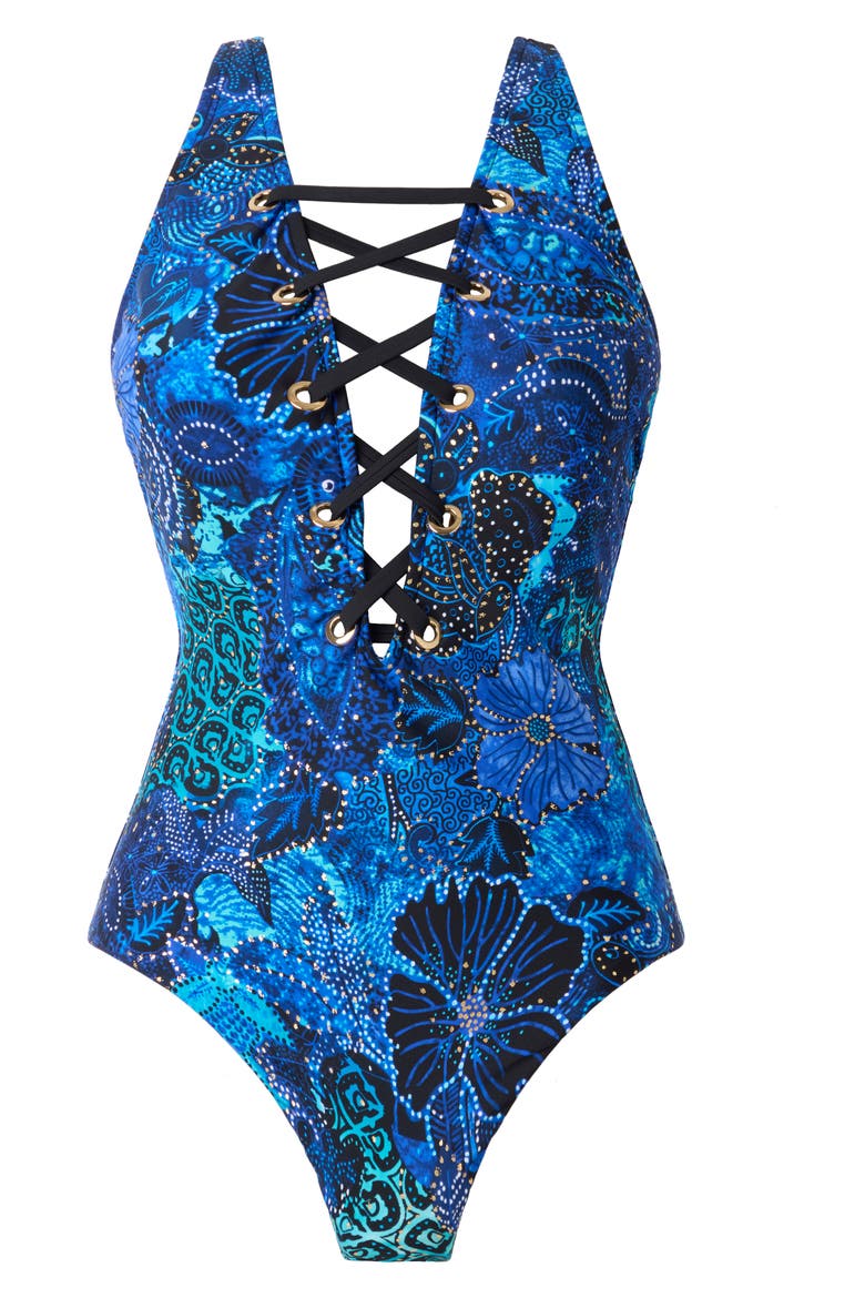 Jewels in the Nile Steffi One-Piece Swimsuit, Alternate, color, BLUE MULTI