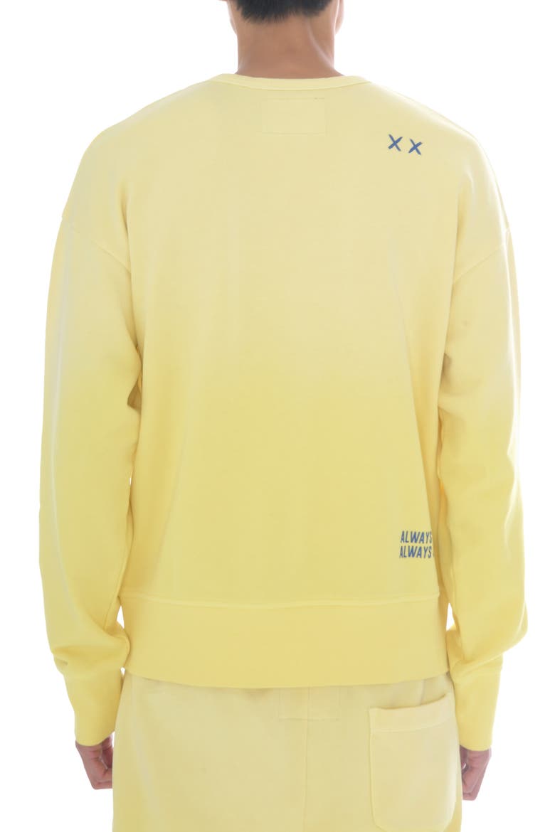 Shimuchan Flocked Logo Graphic Sweatshirt, Alternate, color, VINTAGE YELLOW