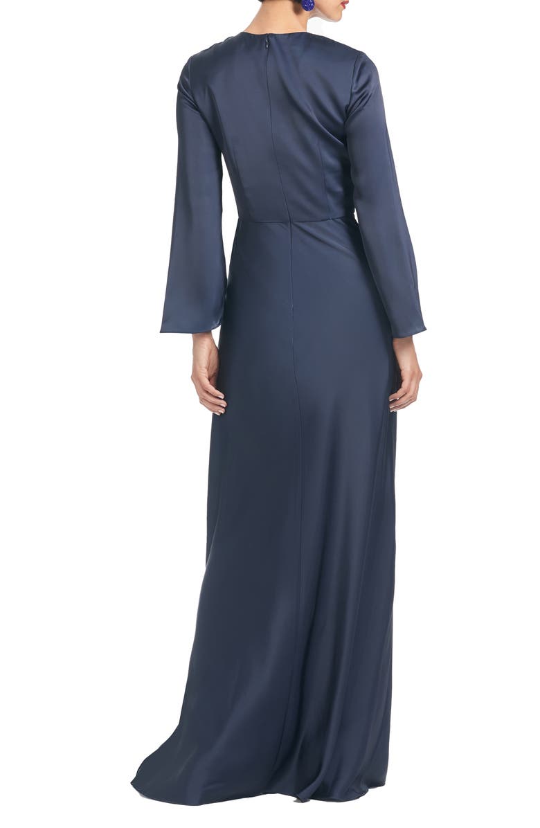 Sachin & Babi Alex Satin Crepe Gown, Alternate, color, Midnight Corsage