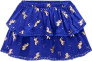 Mini Boden Kids' Printed Lace Trim Tiered Skort