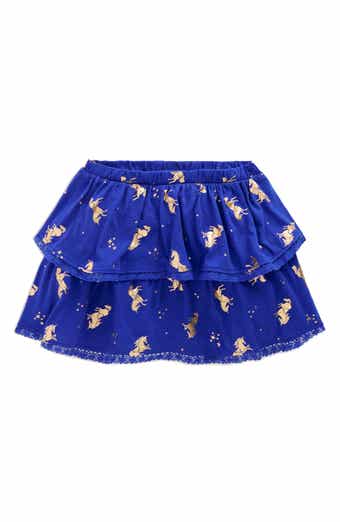 Kids' Printed Lace Trim Tiered Skort