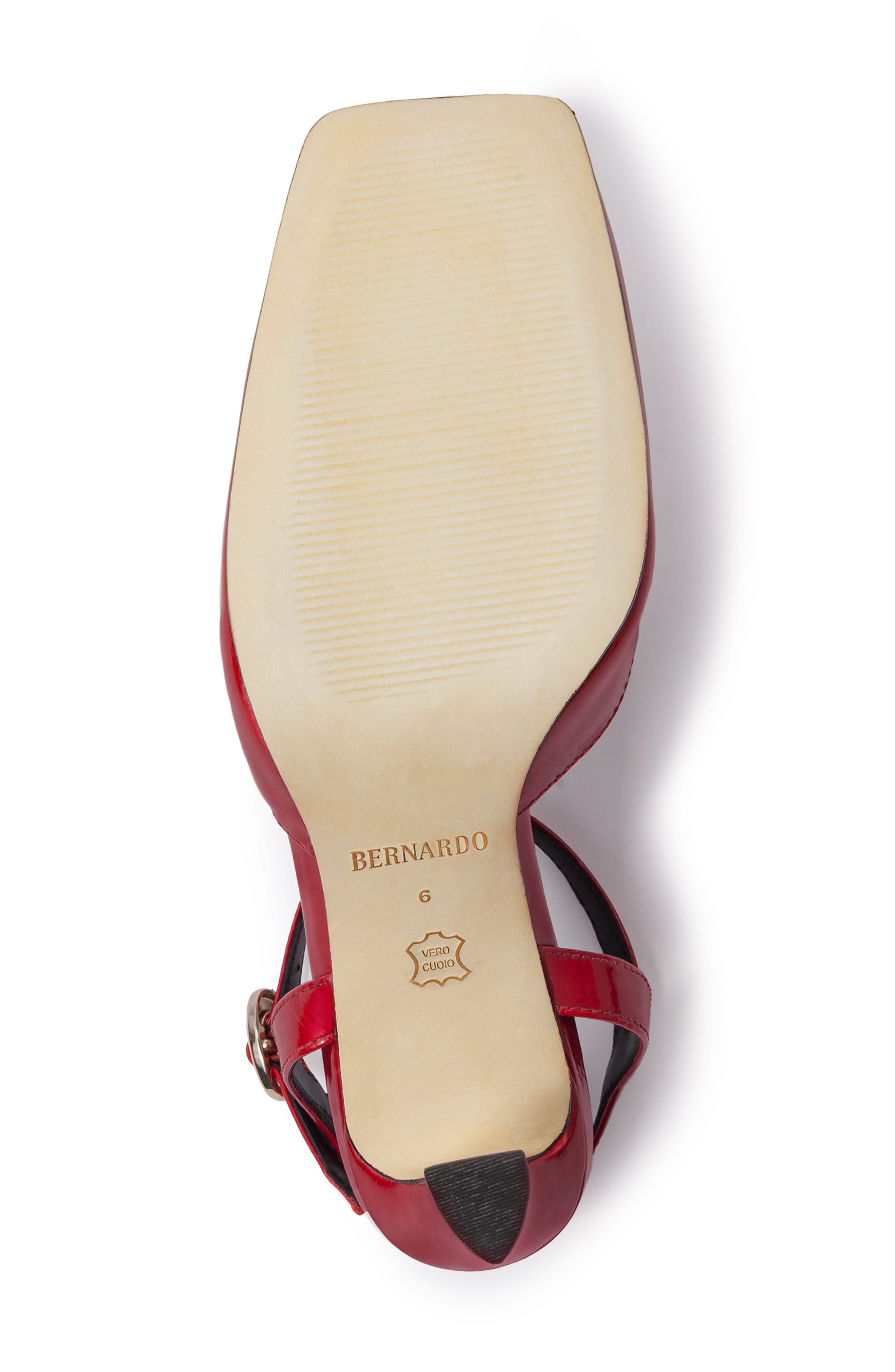 Bernardo Gama Square Toe Pump, Alternate, color, Red Lazio Pull Up