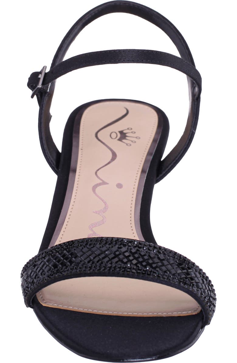 Nina Vonda Ankle Strap Wedge Sandal, Alternate, color, Black
