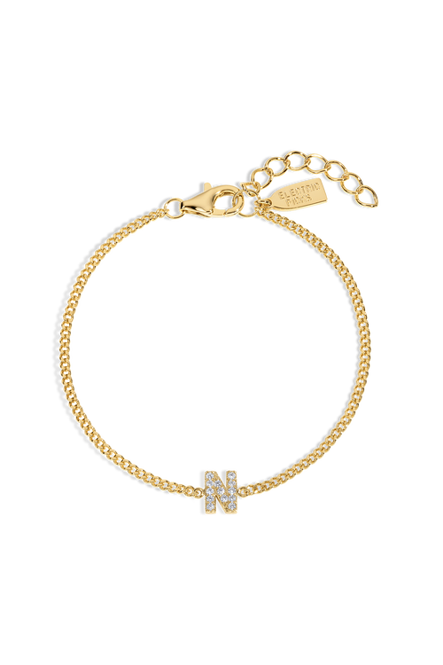 Electric Picks Initial Bracelet in Gold - N 