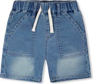 Deux par Deux French Terry Elastic Waist Drawstring Denim Shorts