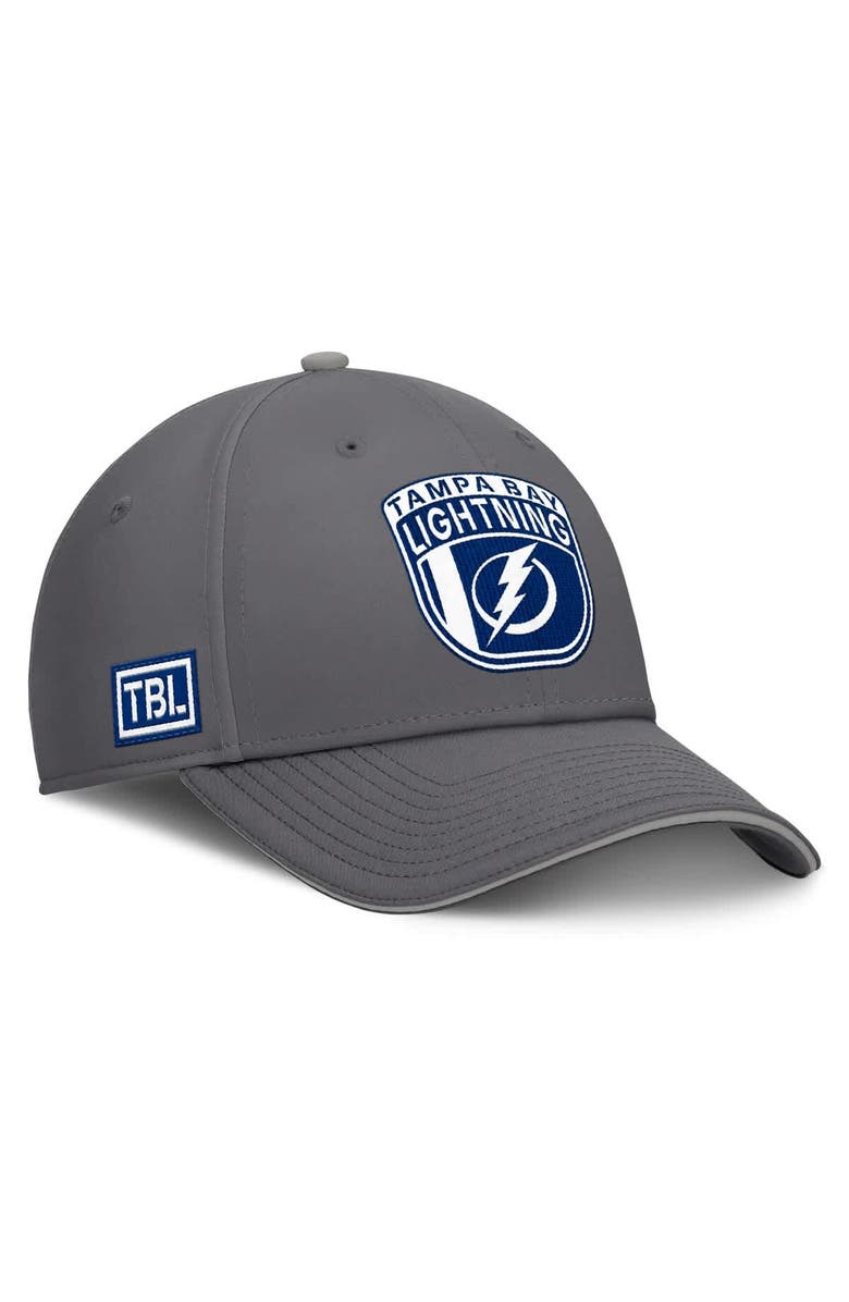 FANATICS Men's Fanatics Gray Tampa Bay Lightning Home Ice Flex Hat, Alternate, color,