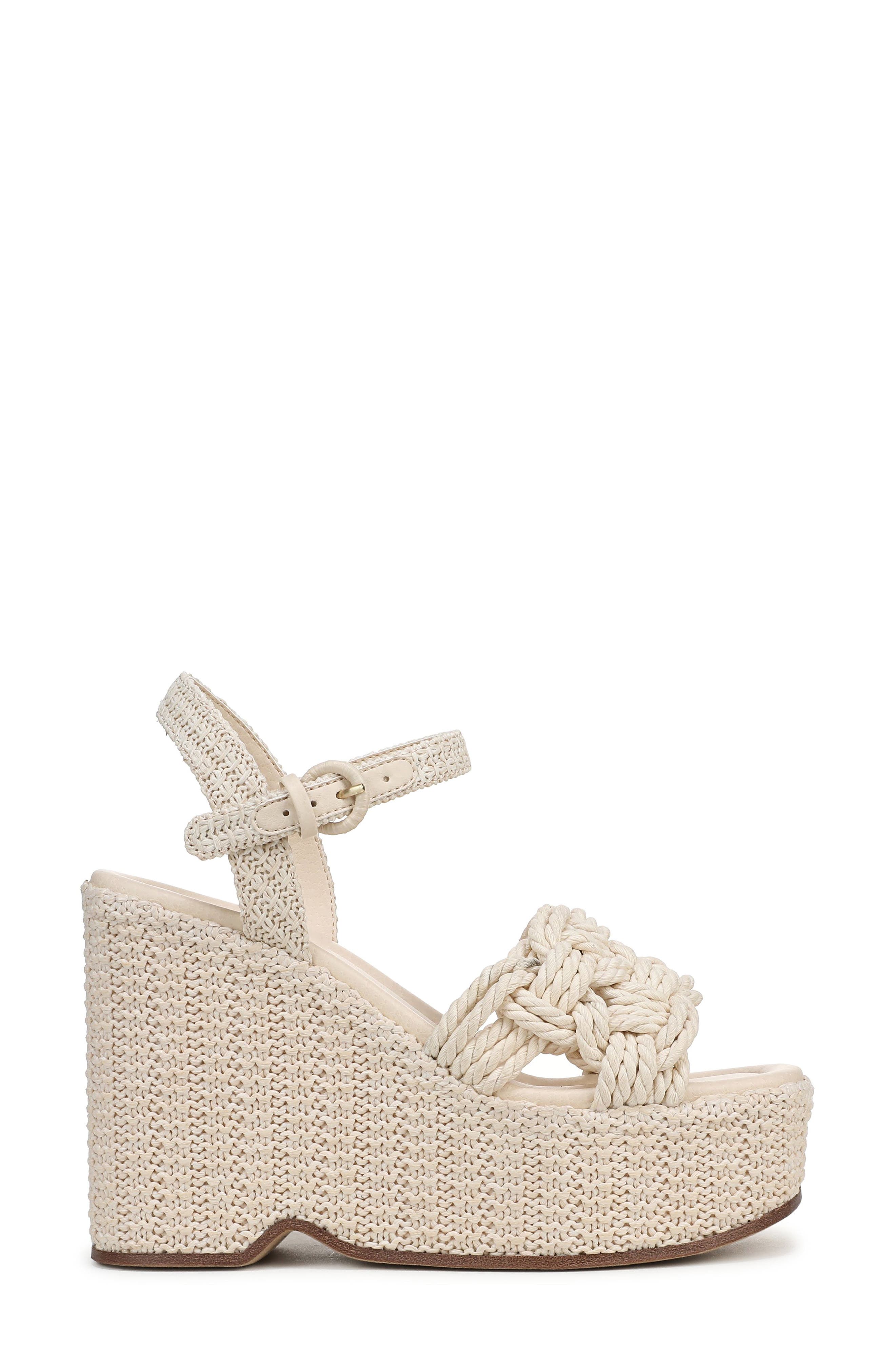 Jackie Ankle Strap Platform Wedge Sandal, Alternate, color, VANILLA BEAN
