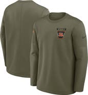 Nike Men's Nike Olive Cincinnati Bengals 2025 Salute to Service Sideline Coaches Therma-FIT Long Sleeve Shirt