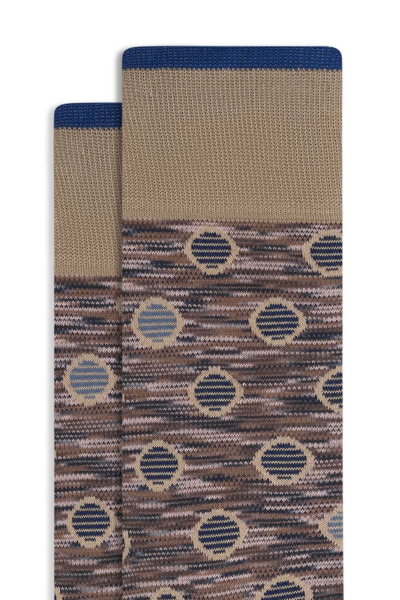 Space Dye Dot Cotton Blend Dress Socks, Alternate, color, SAND