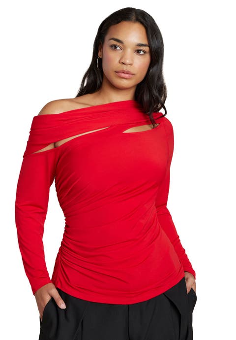 Sliced Asym Neck Top (Plus)