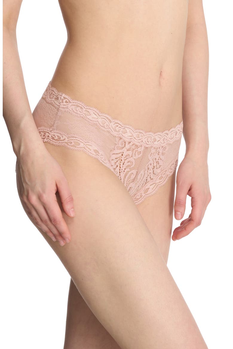 Feathers Hipster Briefs, Alternate, color, ROSE BEIGE LACE