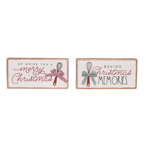 Wood Baking Blocks Set of Christmas Home Decorations