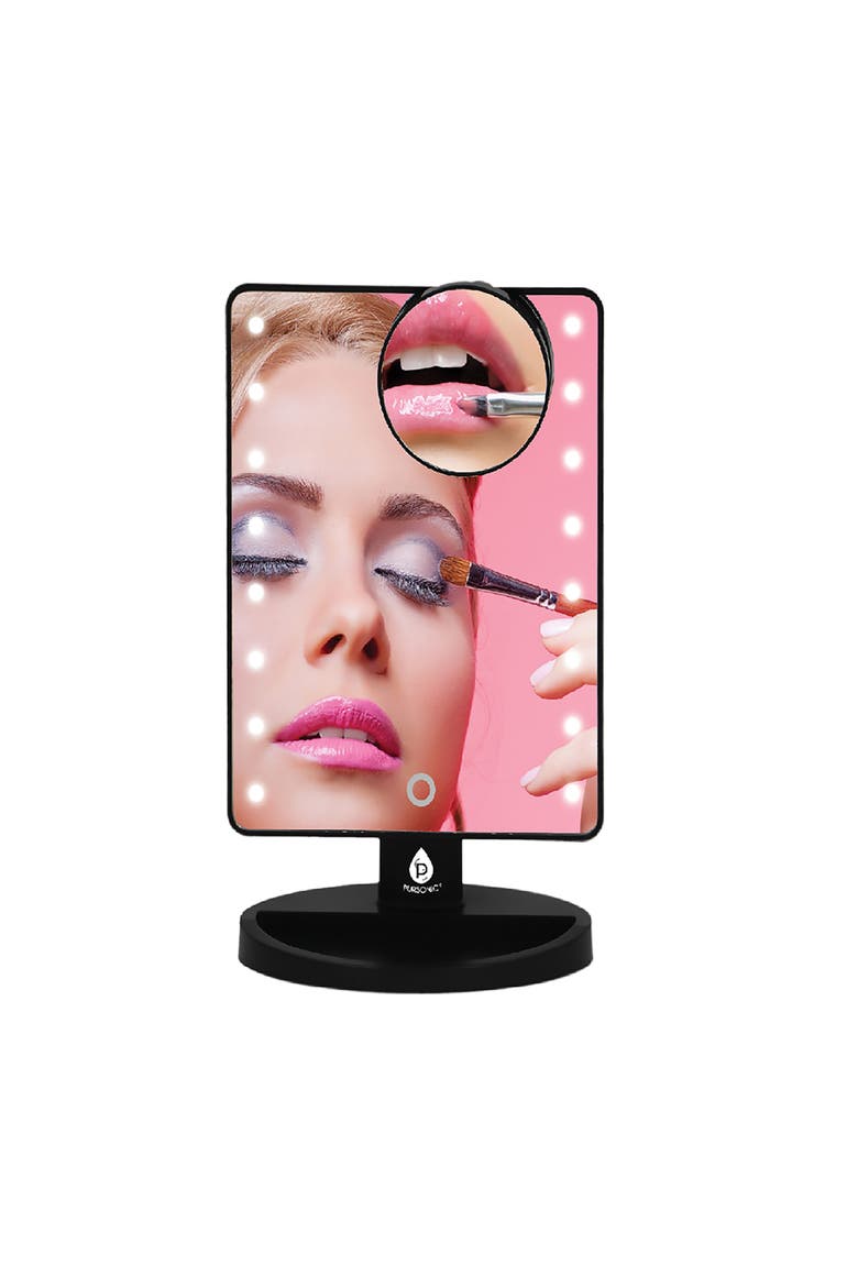 LED Lighted Vanity Makeup Mirror, Main, color, Black