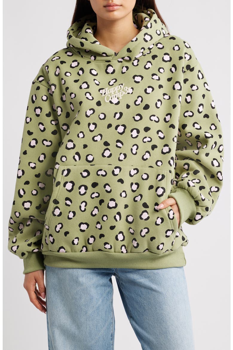Leopard Print Core Hoodie, Main, color, OLIVE