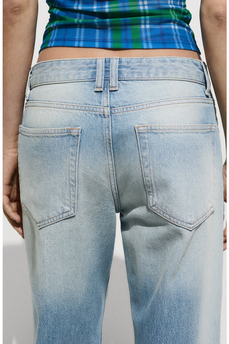 Cuffed Straight Leg Jeans, Alternate, color, LIGHT BLUE