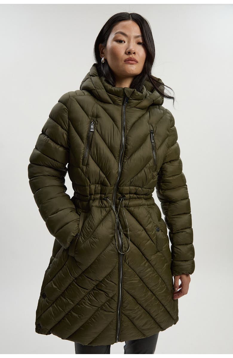 Karen Millen Lightweight Packable Coat, Main, color, Khaki