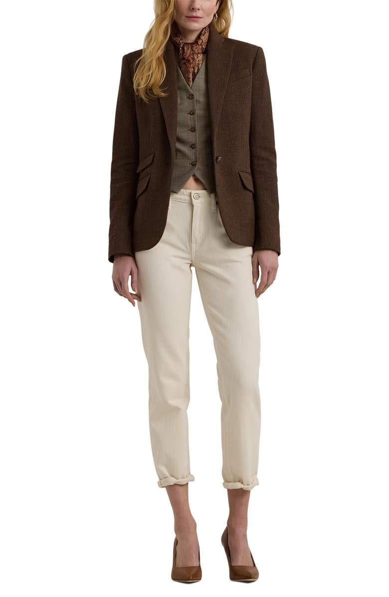 Lauren Ralph Lauren Yarn Dye Plaid Wool Blend Vest, Alternate, color, Brown Multi