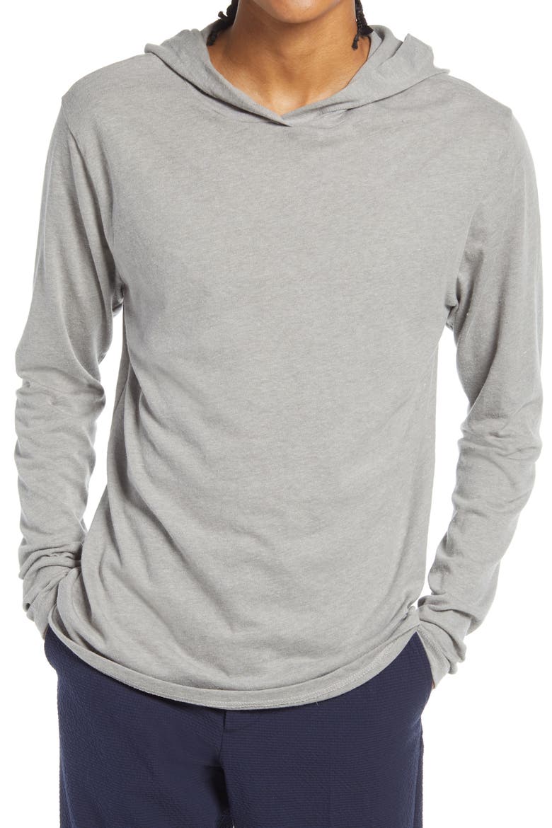 Longline Pullover Sleep Hoodie, Main, color, SMOKE GREY